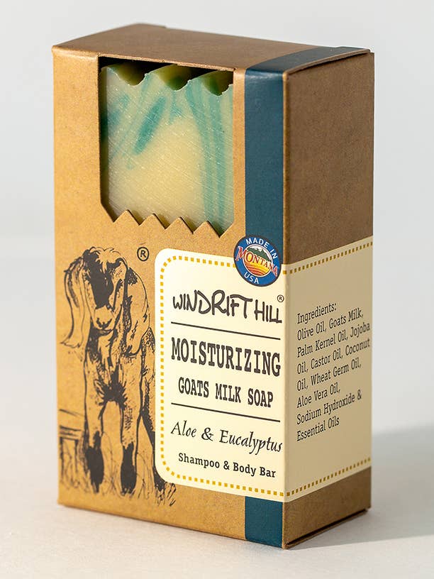 Aloe & Eucalyptus | Goat Milk Shampoo & Body Bar for wholesale by Windrift Hill Goat Milk Skincare