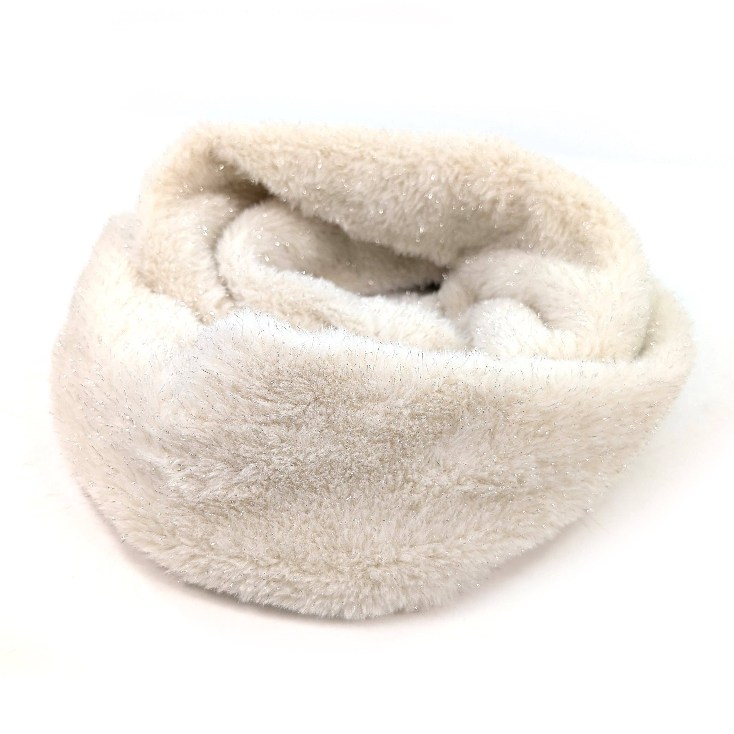 Black Ginger - Wholesale Scarf - Women's - Sparkly Double Faux Fur Snood - White4