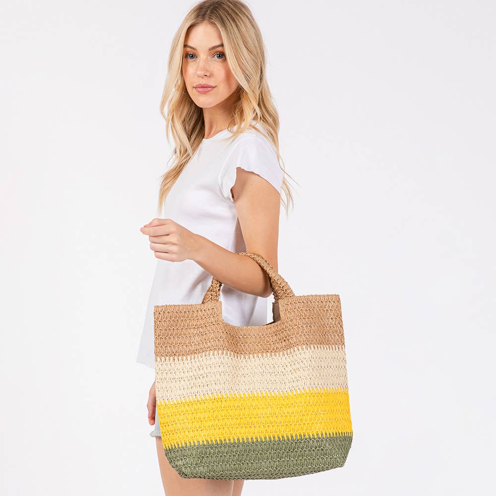 Sensibling Corp. - Wholesale Beach Bag - Multi Color Stripe Tote Bag / Beach Bag
6
