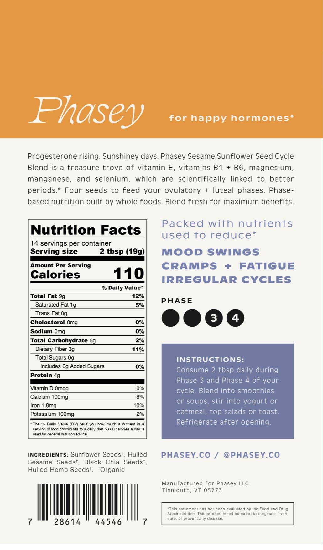 Phasey - Wholesale Proteïne/superfoodpoeder - Sesam zonnebloemzaad cyclus mix3