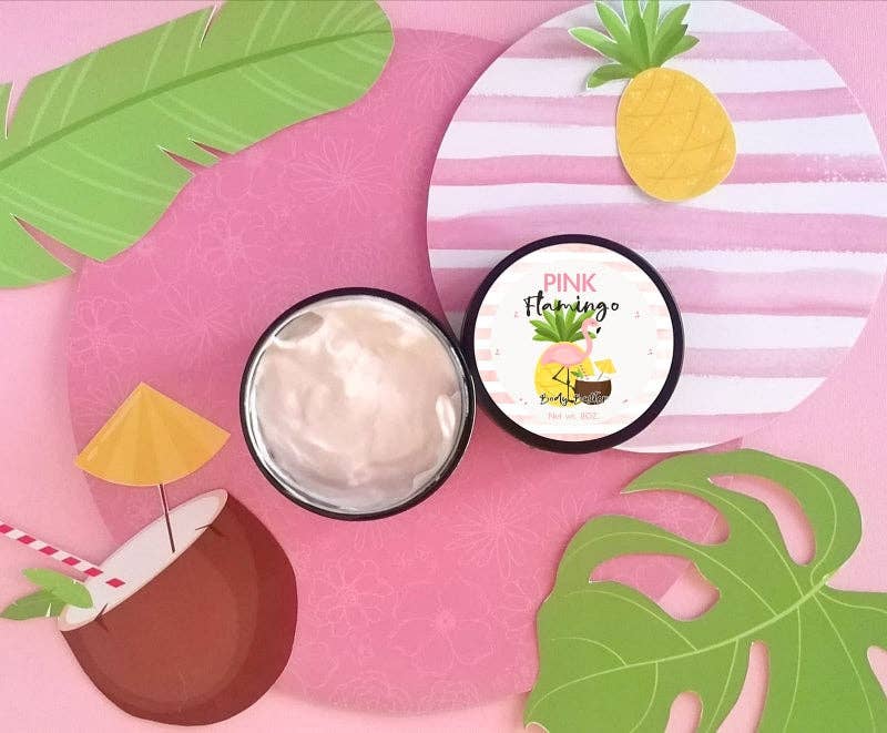 PINK FLAMINGO CANDLE - Wholesale Body balm/butter - Roze flamingo | Body Butter 8oz
