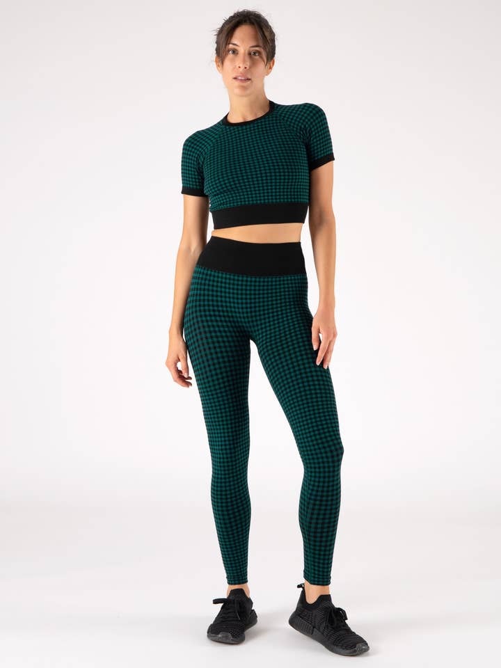 Ensemble Check Donna Noir/Bleu-vert | Cœur et Âme pour la vente par HEART and SOUL