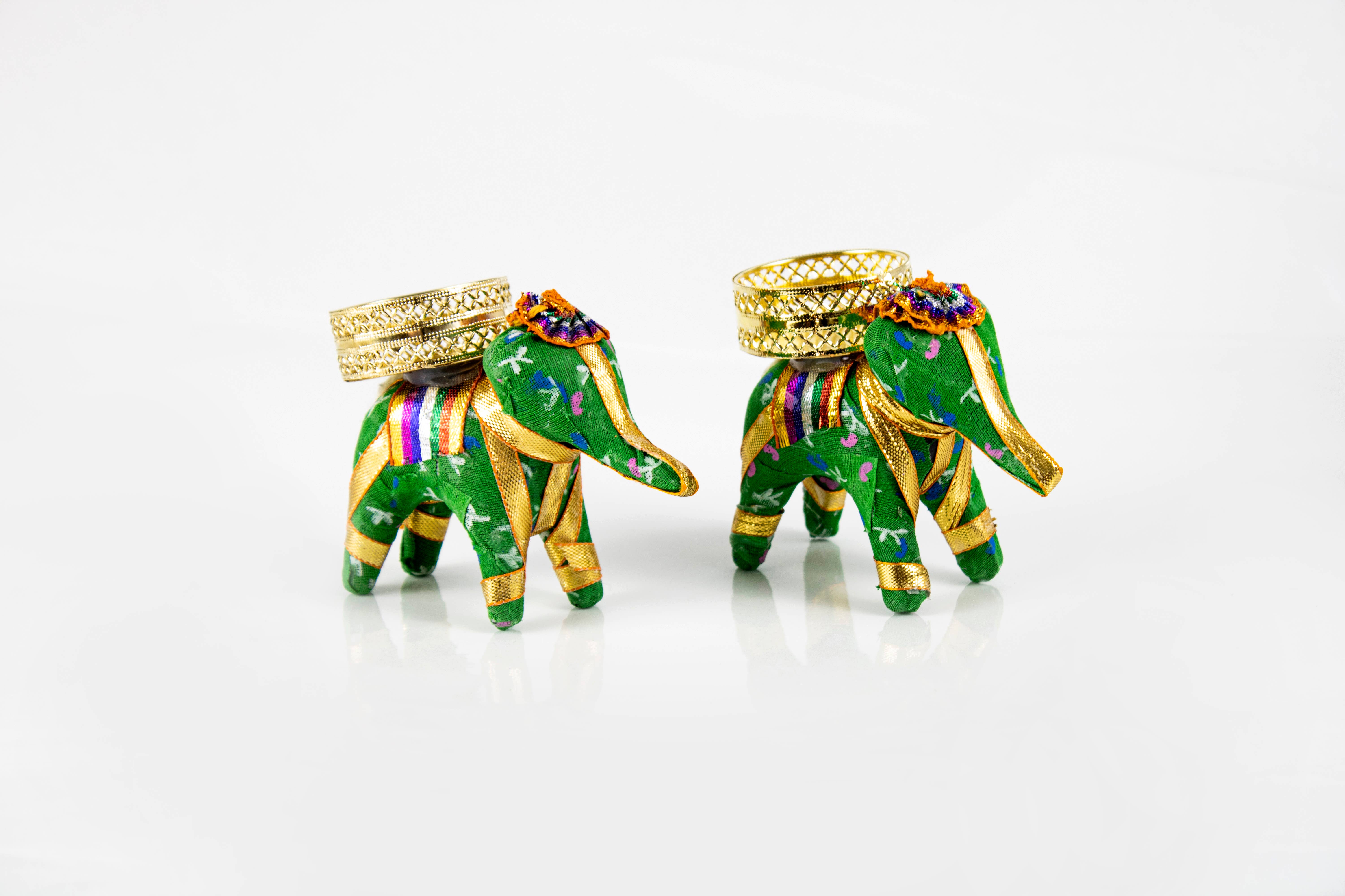 El'Cobre-Ecozonelifestyle - Venta al por mayor Candelabros - Set de 2 portavelas artesanales en forma de elefante para vela tealight26