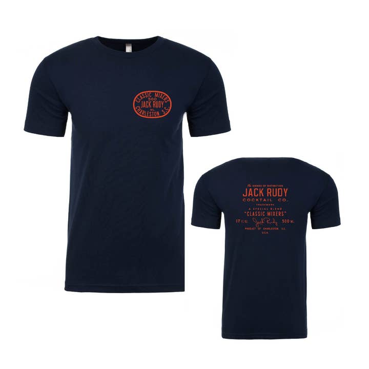 Jack Rudy Cocktail Co. - Wholesale Screen Printed T-Shirt - Unisex - Jack Rudy Navy Patch T-Shirt