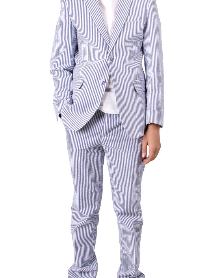 Ferrecci Seersucker Seersucker 2st Kostymset för pojkar Blå för wholesale av Ferrecci