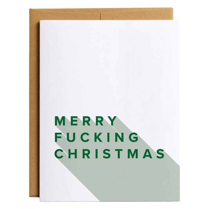 Merry Fucking Christmas Snarky Holiday Card for wholesale by Habitude Paper