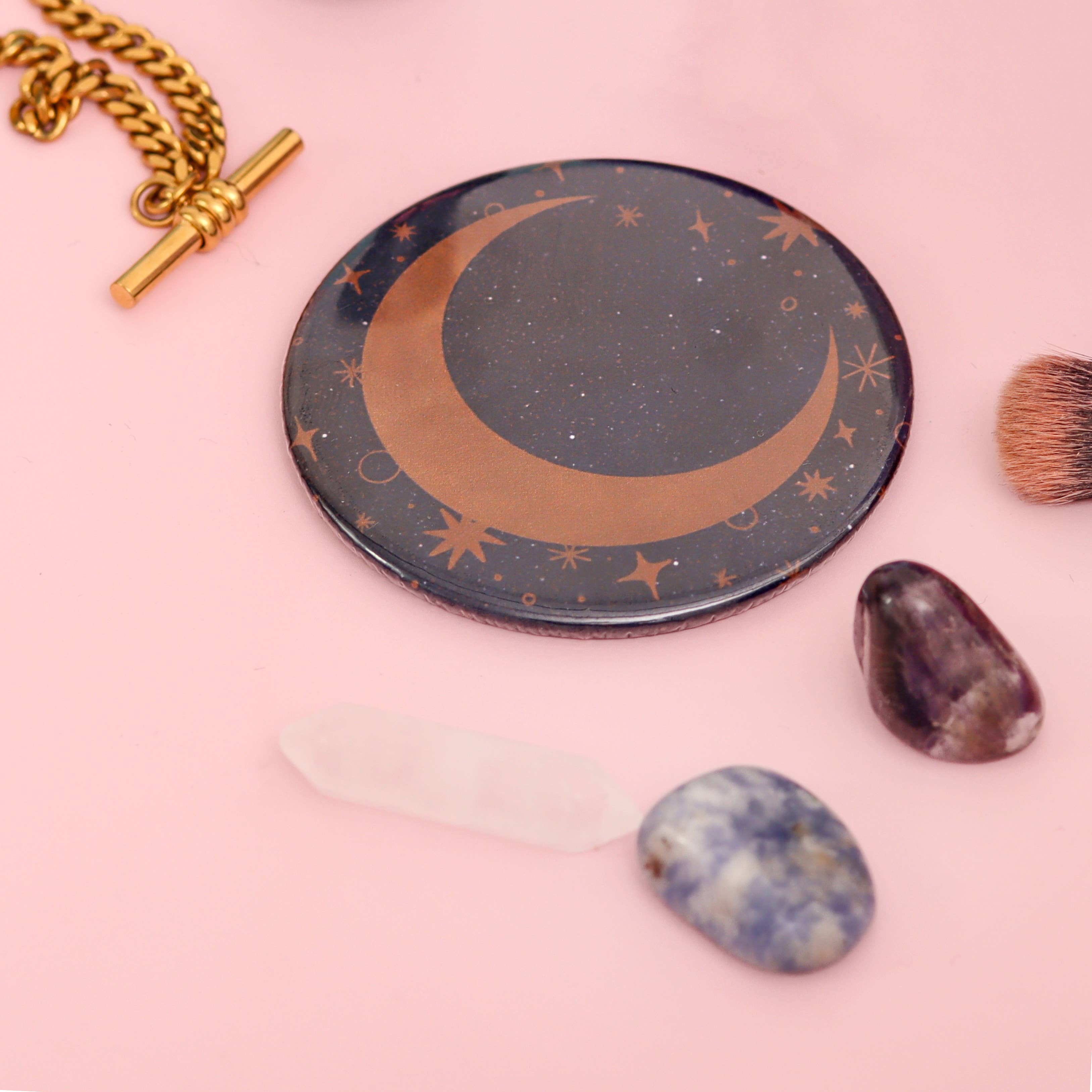 Fawn & Thistle Ltd (US Duties Paid) - Wholesale Compact Mirror - Celestial Moon Pocket Mirror | Compact | Makeup Mirror3