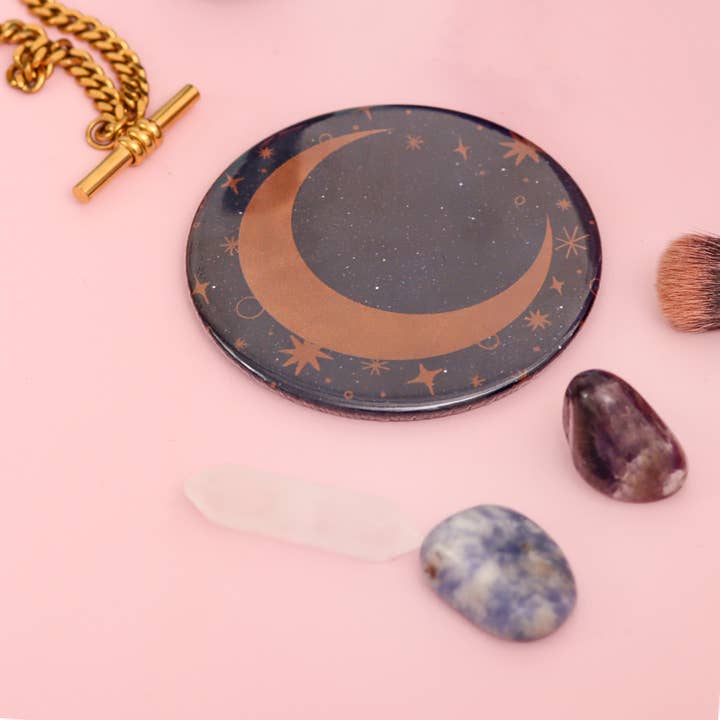 Fawn & Thistle Ltd (US Duties Paid) – wholesale Compact mirror – Celestial Moon Pocket Mirror | Compact | Makeup Mirror3