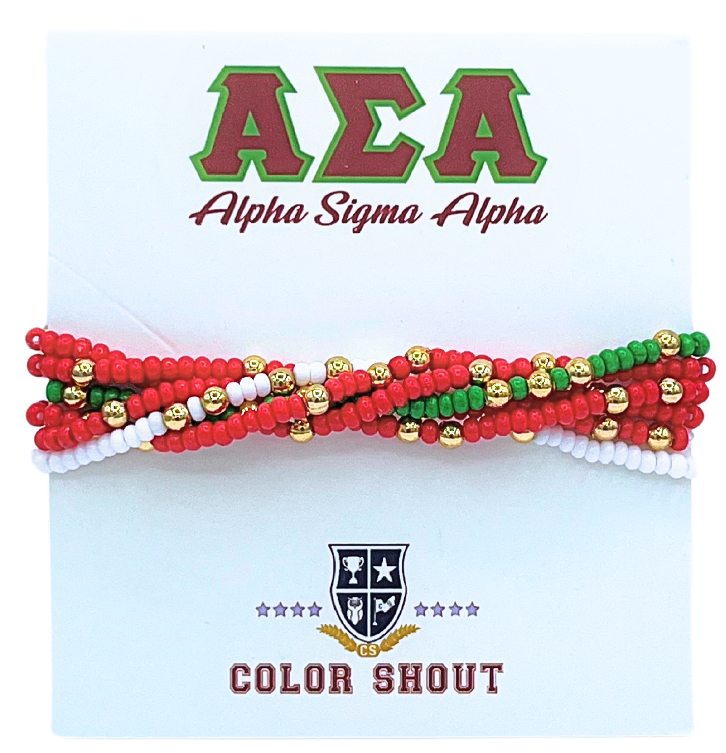 Color Shout - Wholesale Jewelry Set - Sorority Colors Stack: Set of 6 Beaded Stretch Bracelets19