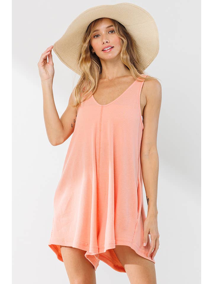 Ces Femme USA - Wholesale Romper - Women's - Sleeveless Solid Romper with Pockets / BJ6862SA