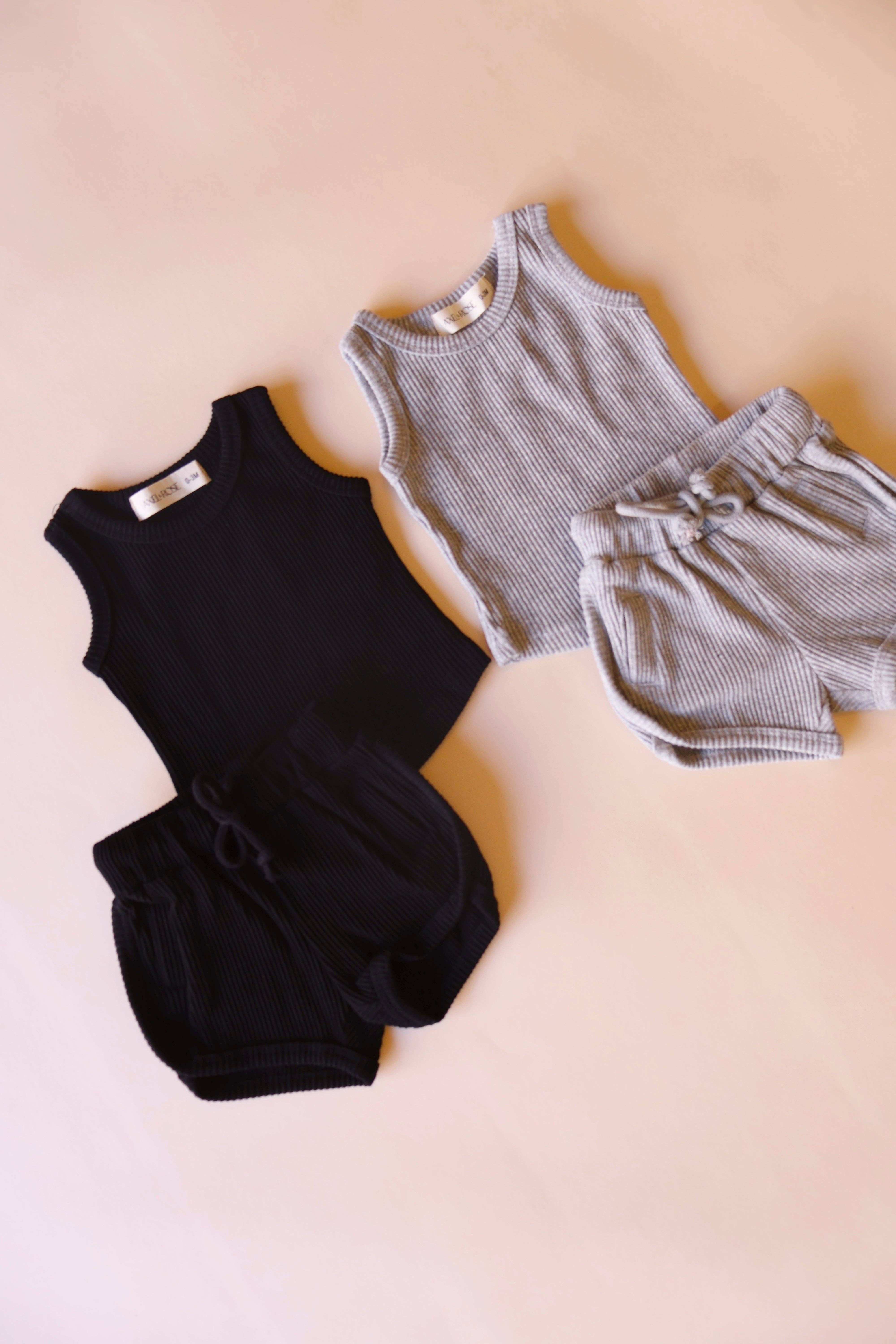 Axel & Rose – wholesale Topp- och shortsset – Barn – Ribbad Tank Short Set3