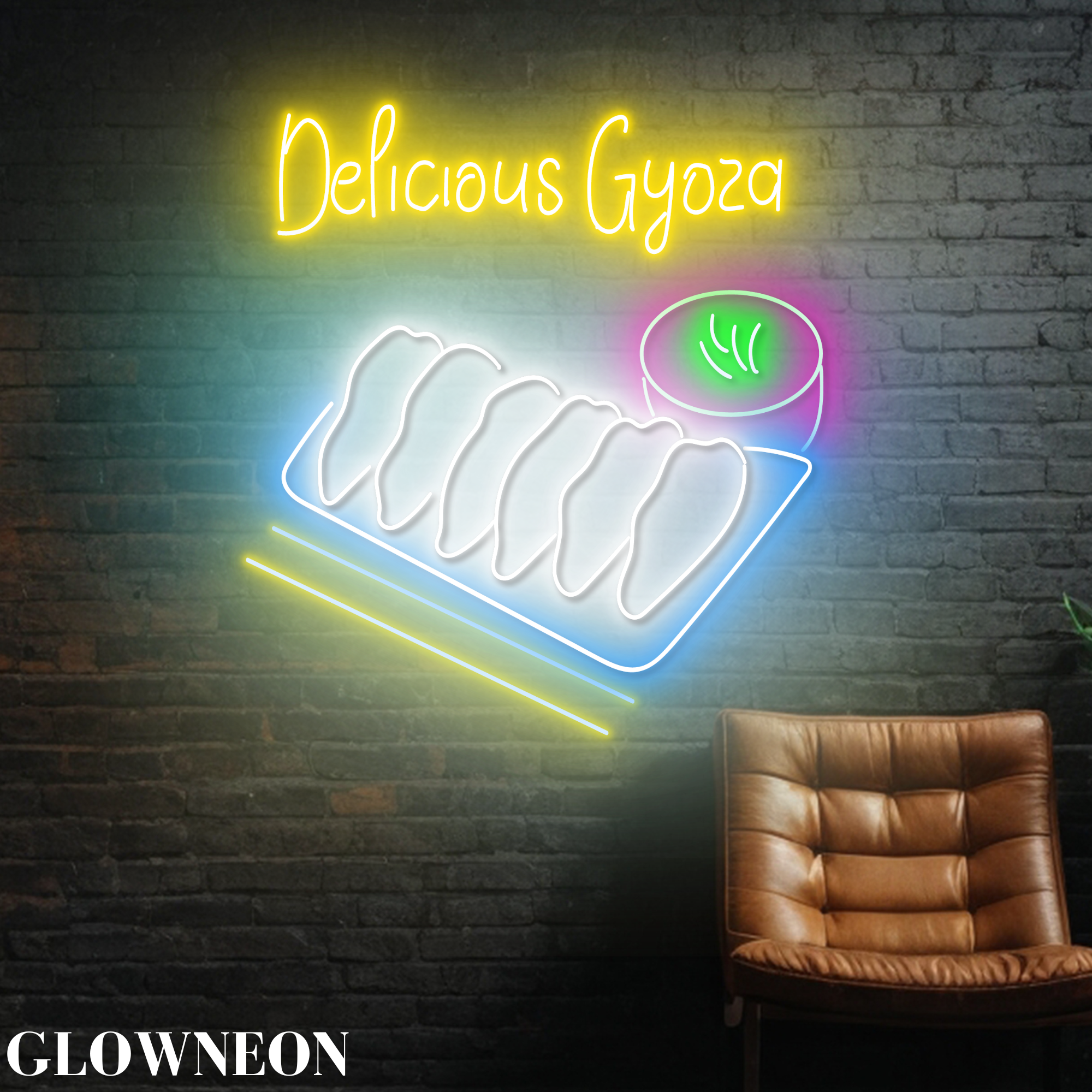 Glow Neon - Wholesale Neon Sign - Delicious Gyoza Neon Sign, Japanese Gyoza Restaurant Led Art0