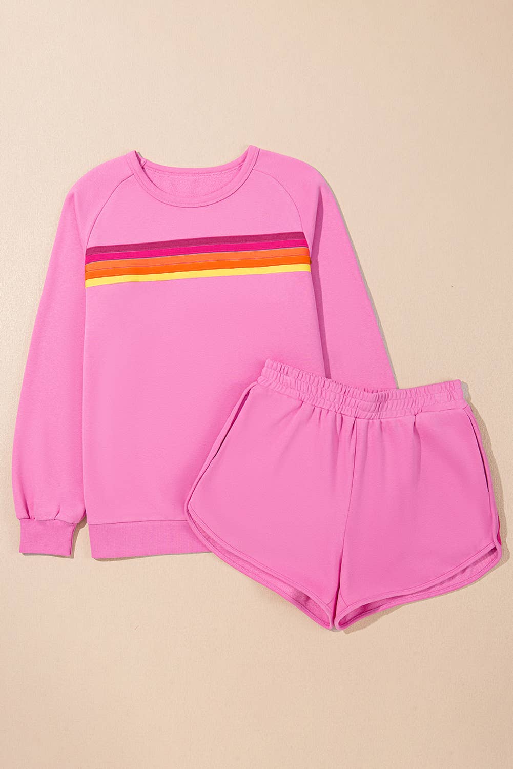 Babs + Birdie - Wholesale Lounge Set - Women's - Kenzie | Stripe Pullover and Shorts Two Piece Casual Set21
