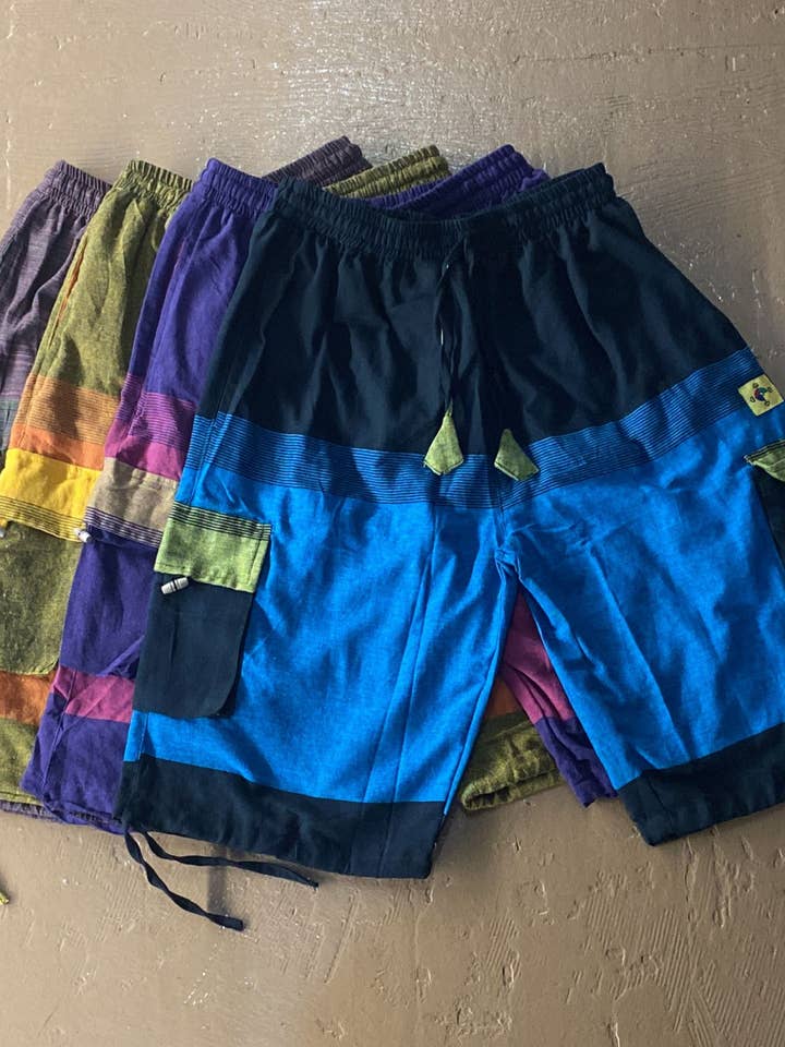 Cotton Cargo Pocket – Prepack of 4 Colors – Tri-Color for wholesale by Katmandu Trading Co.