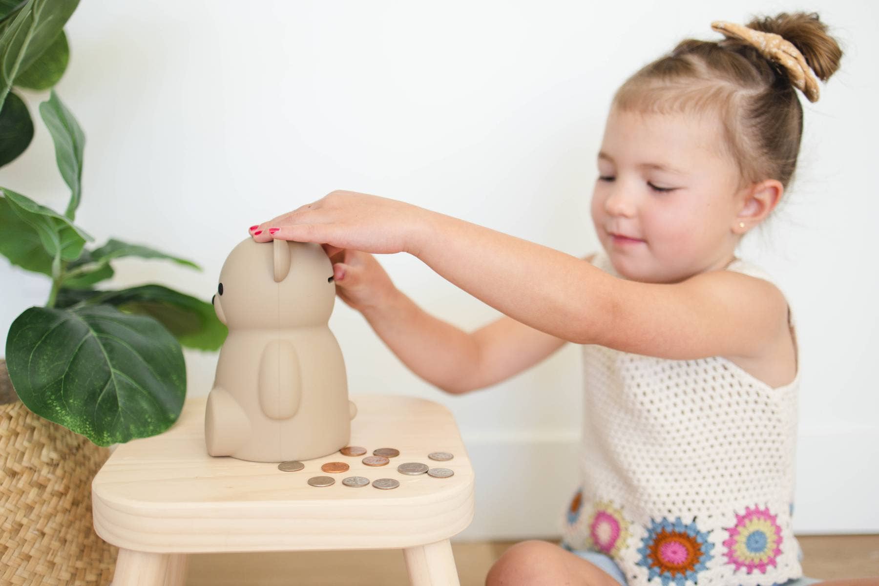 Brooklyn Neutral - Wholesale Money/Piggy Bank - Kids & Baby - Teddy Bear Money Bank
