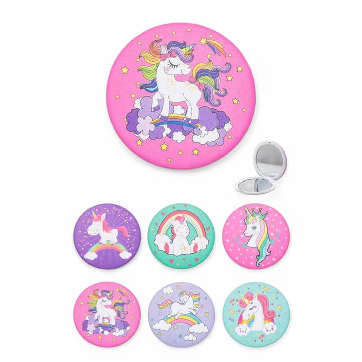 Comic Unicorn Compact Mirror Set for wholesale by LA Jewelry Plaza