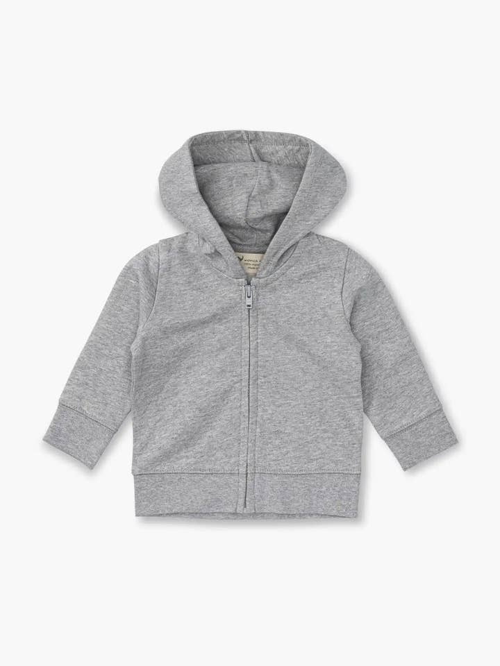 Zip-Up Hoodie_Heather Grey for wholesale by Monica + Andy