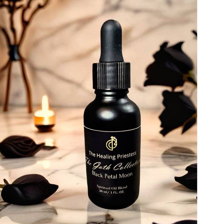 Black Petal Moon Spiritual Oil Blend from the Goth Collection for wholesale by The Spiritual Alchemists