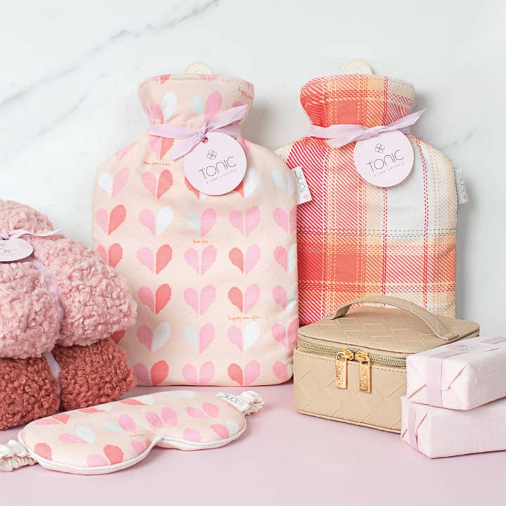 Tonic Australia - Wholesale Hot/cold compress - Flannel Check Small Hot Water Bottle2