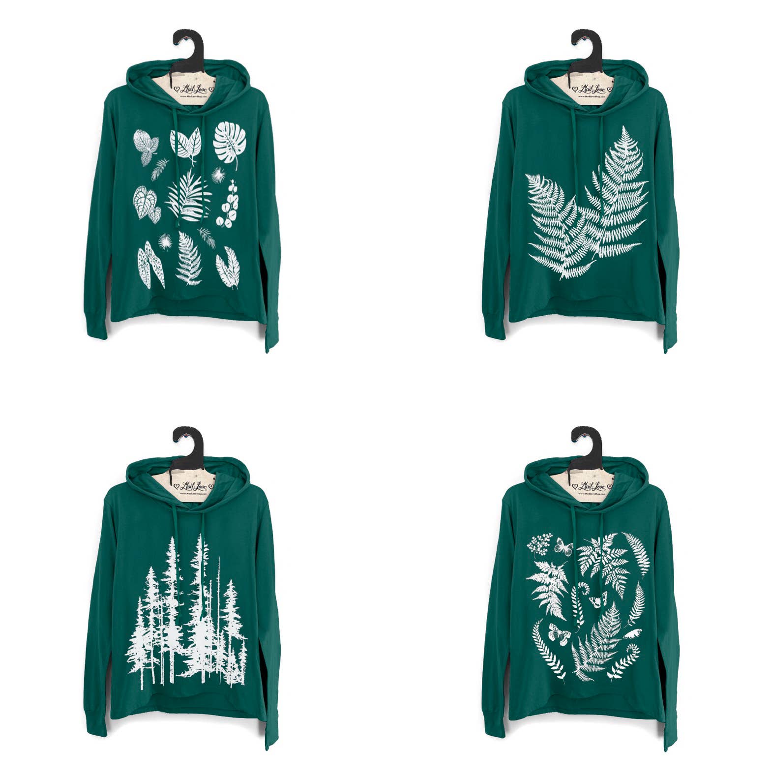 Mad Love Shop - Wholesale Hoodie - Women's - Ladies Green Lightweight Long Sleeve Hooded Tee Evergreens7