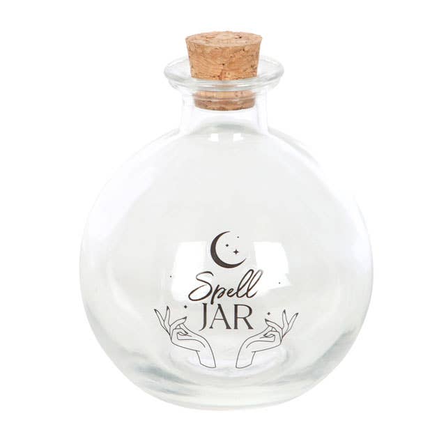 Something Different Wholesale - Wholesale Meditation Supplies - 10cm Glass Magic Spell Jar with Recipe Booklet