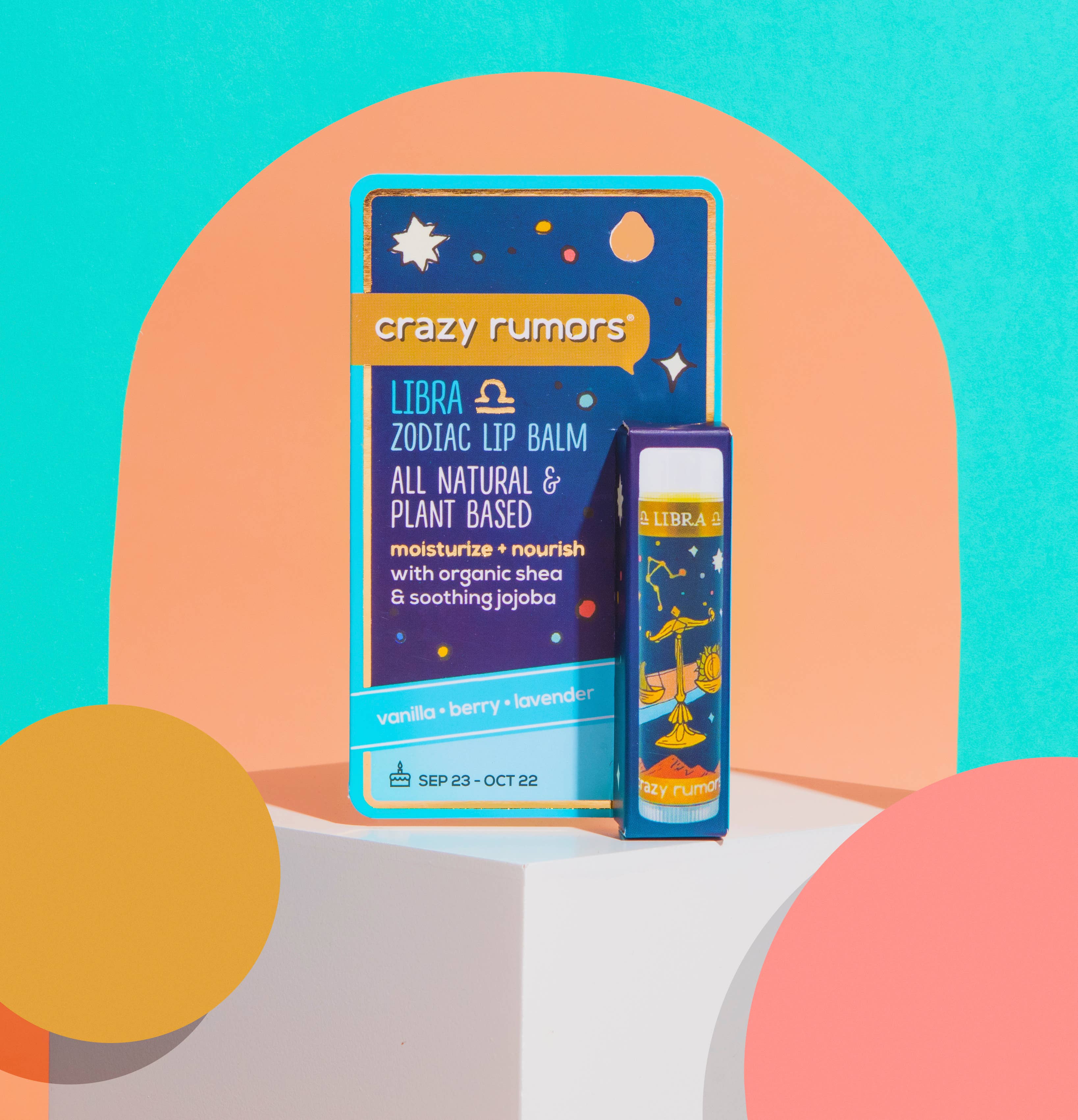 Crazy Rumors - Wholesale Lip Balm - All Natural, Vegan Zodiac Libra Air Blend Lip Balm Card