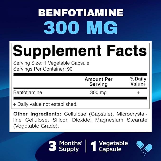 Vitamatic - Wholesale Oral Supplement/Vitamin - Vitamatic Benfotiamine 300mg | 90 Vegetarian Capsules