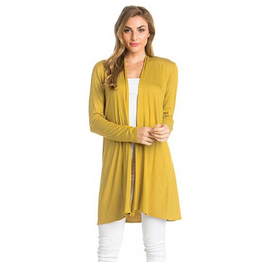 Azules Clothing - Venta al por mayor Cárdigan - Mujer - Cárdigan drapeado de manga larga con parte delantera abierta42