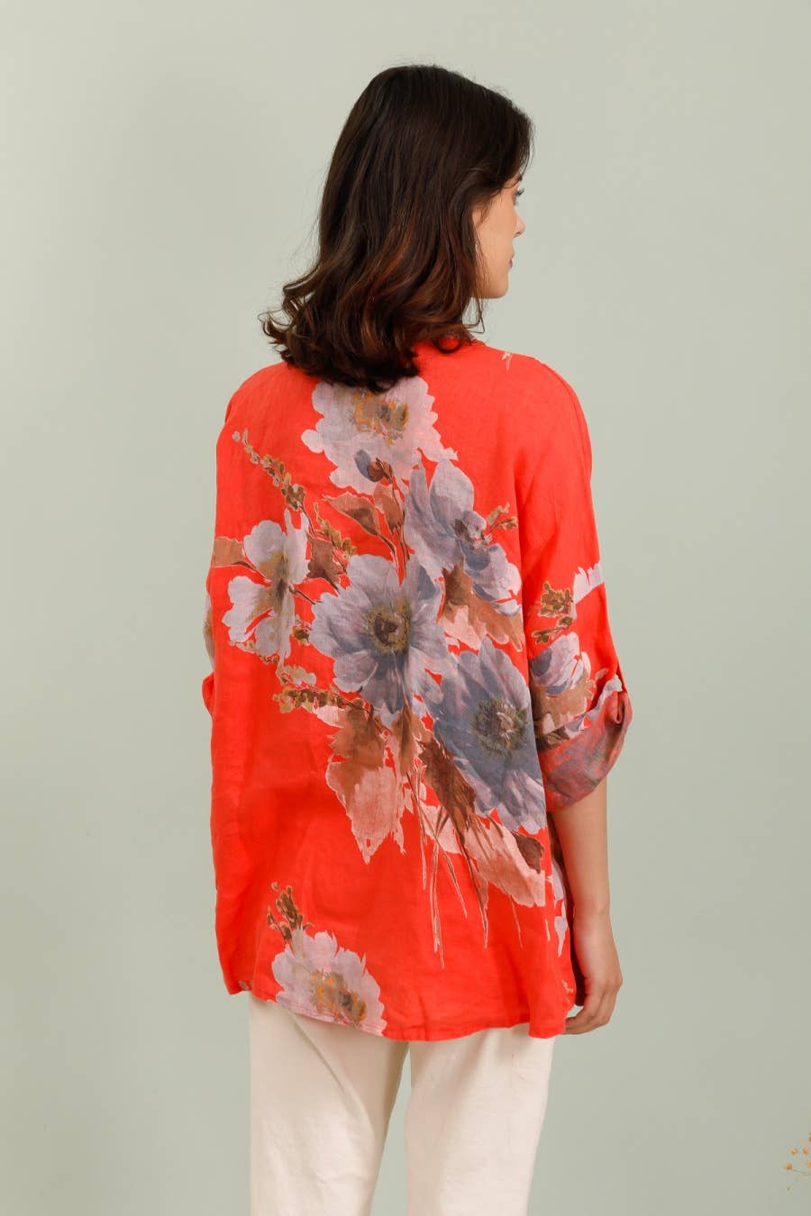 LÉA & LUC - Wholesale Dress - Women's - Floral print shirt in 100% Linen REF. 20090/52