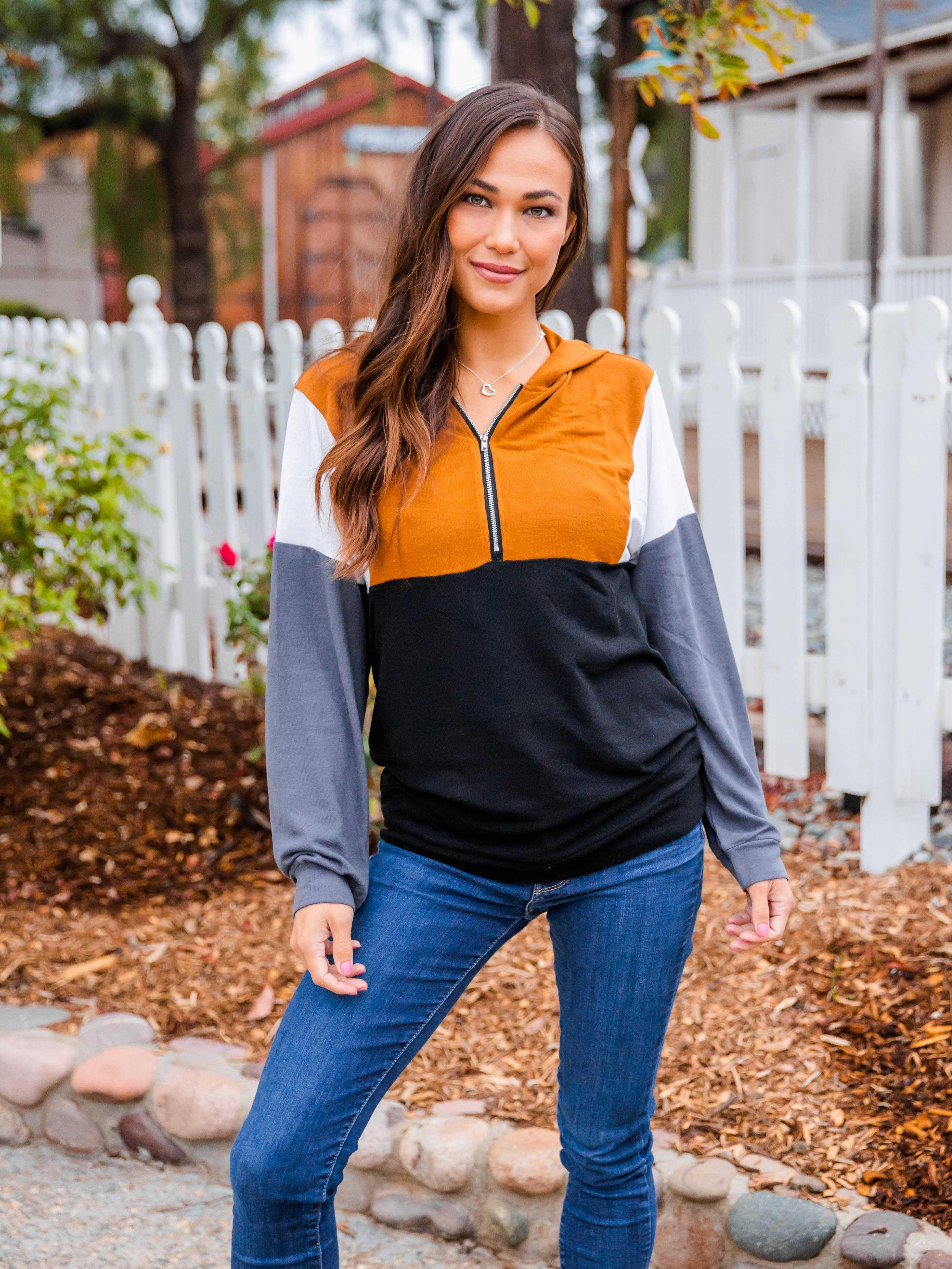 Tickled Teal - Wholesale Hoodie - Women's - Gabbi Colorblock Hoodie3