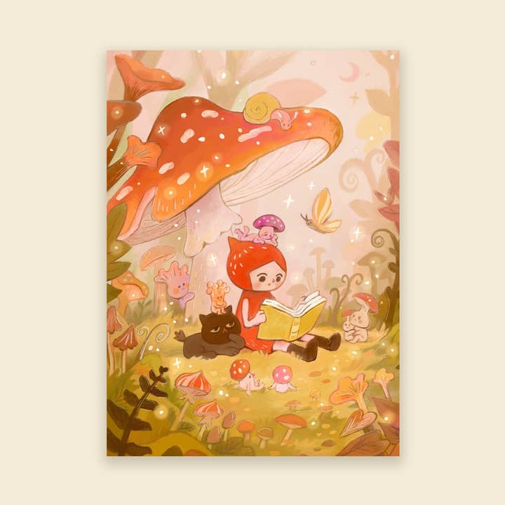 4x6" Tales under the Mushroom - Shimmer Mini Print for wholesale by MoonQi.Art LLC