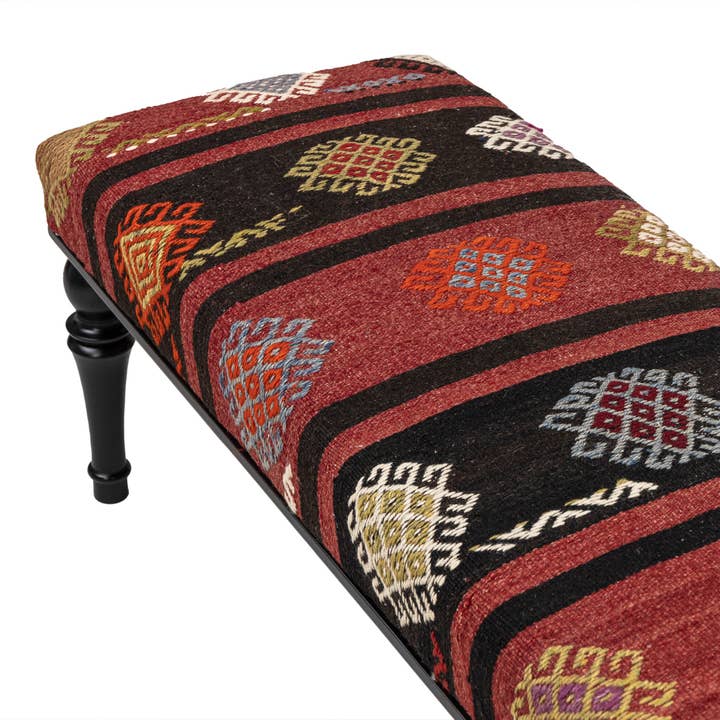 Rugtolia - Wholesale Bench - Vintage Kilim Upholstered Bedroom - Entryway Wooden Bench2