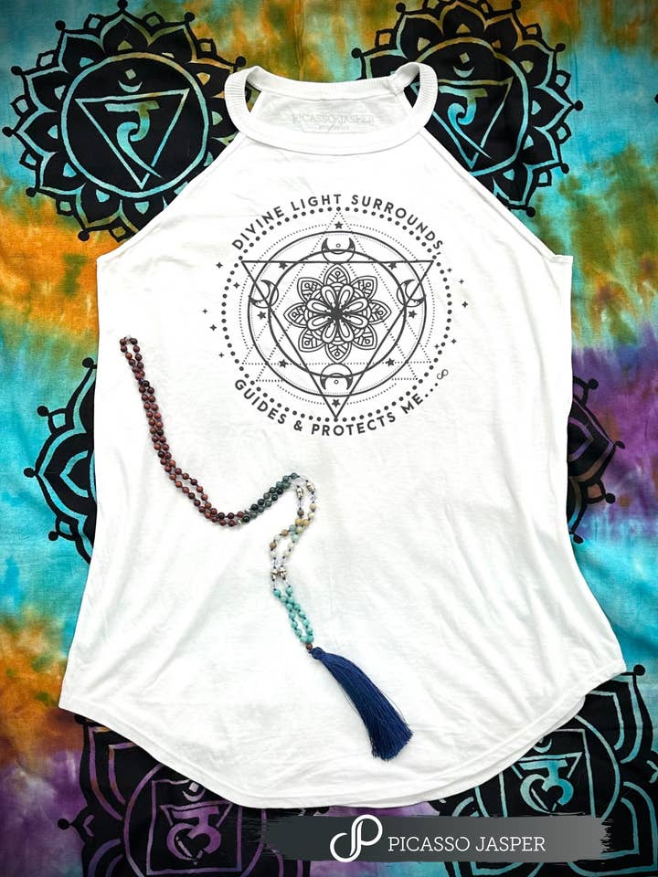 Divine Light Surrounds, Guides & Protects, Tank, S-4XL for wholesale by Picasso Jasper