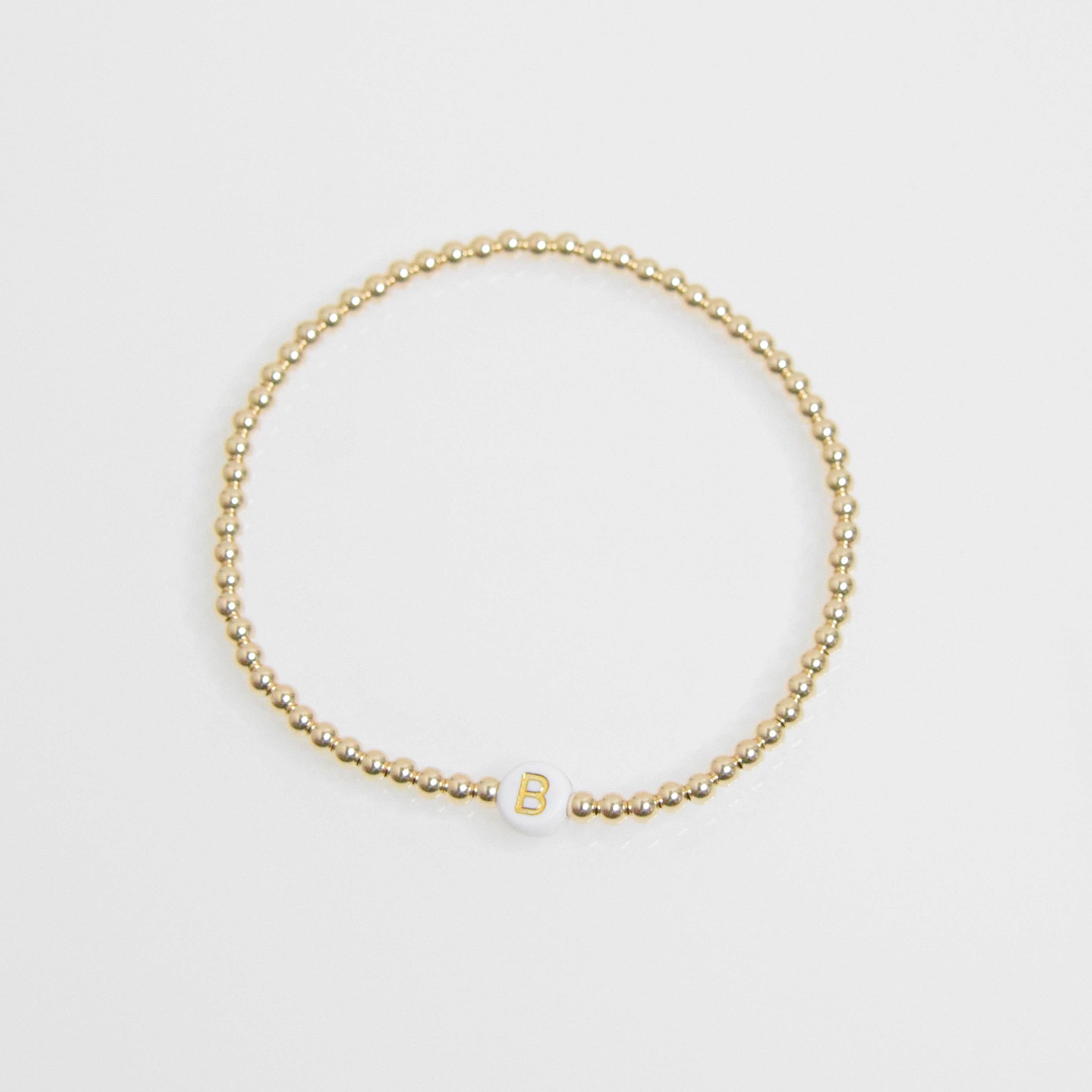 Emily Anne Designs LLC - Wholesale Beaded Bracelet - Gold Initial Bracelet13