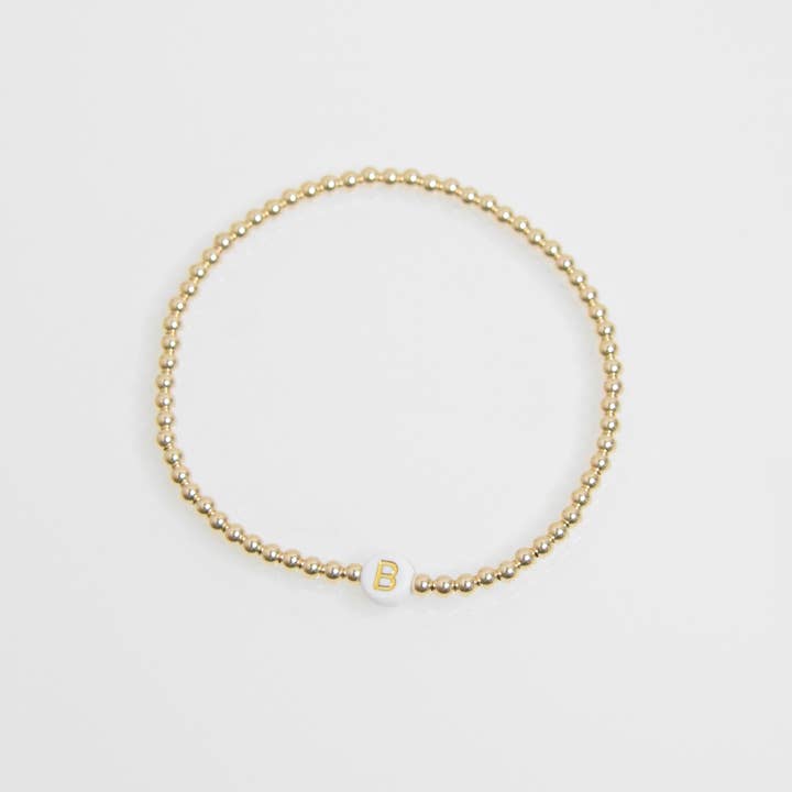 Emily Anne Designs LLC - Wholesale Beaded Bracelet - Gold Initial Bracelet13