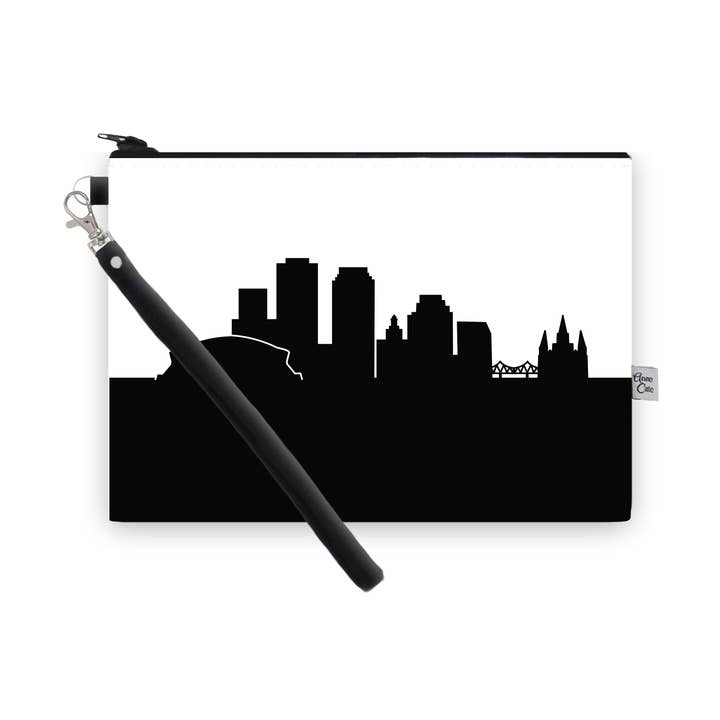 New Orleans Louisiana Skyline Wristlet Clutch Purse for wholesale by Anne Cate