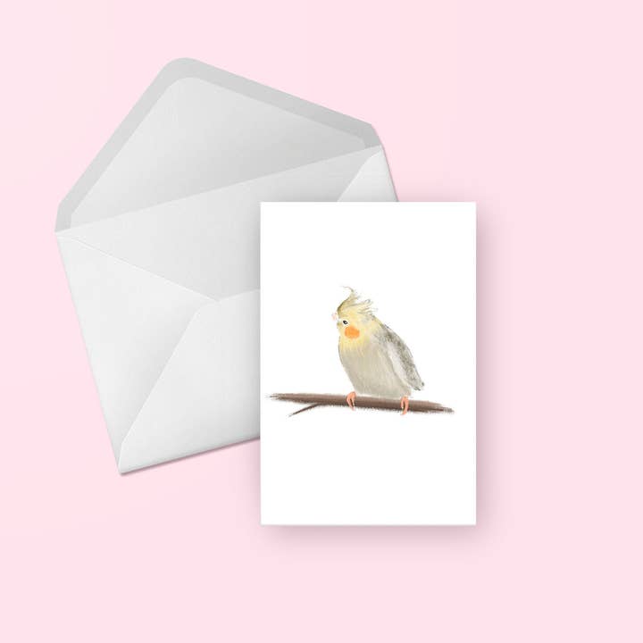 Evesdrop Designs - Wholesale Everyday greeting card - Cockatiel Greeting Card