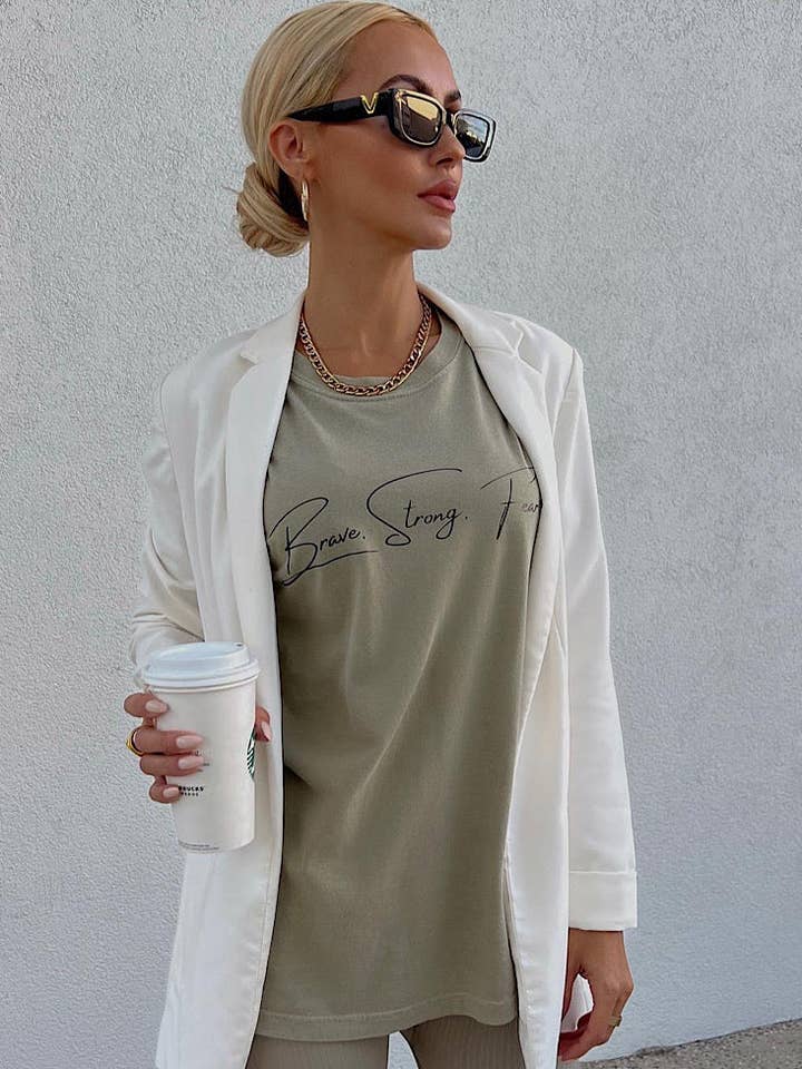 Brave Strong Fearless T-Shirt for wholesale by Style Sapphire