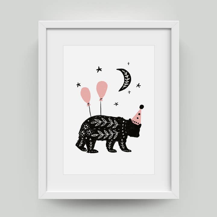 Party Bear Print for wholesale by Juniper Press