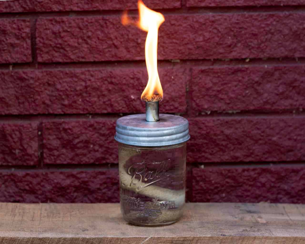 Mason Jar Lifestyle - Wholesale Lantern - Tiki Torch Oil Lamp Lid in Galvanized Metal for Mason Jars4