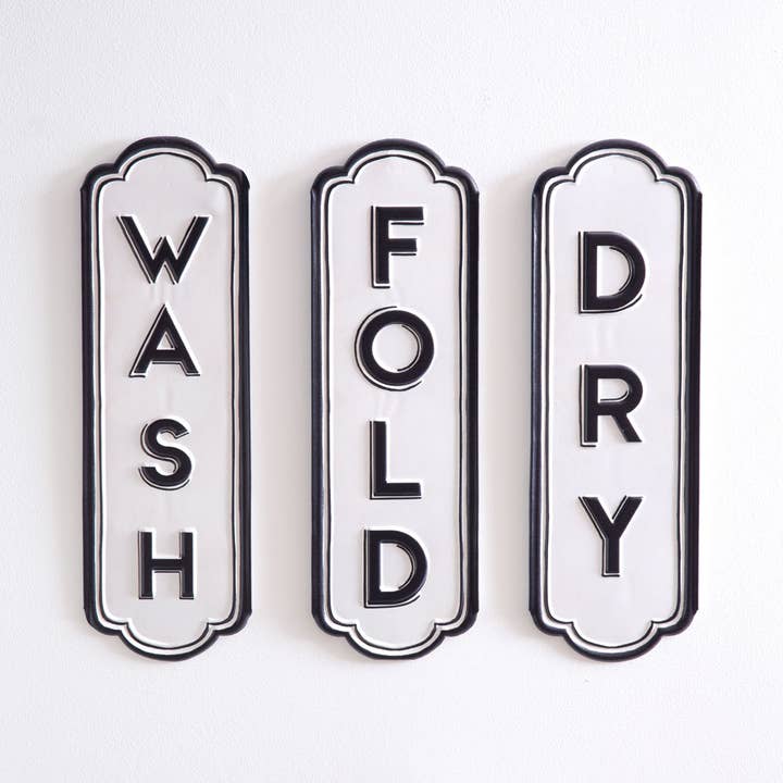 CTW Home Collection - Wholesale Sign - Set of Three Wash Dry Fold Signs