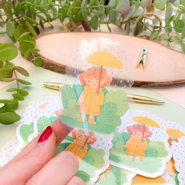 Rainy Days - Doorzichtige vinylsticker voor wholesale door Laurel Mae Art