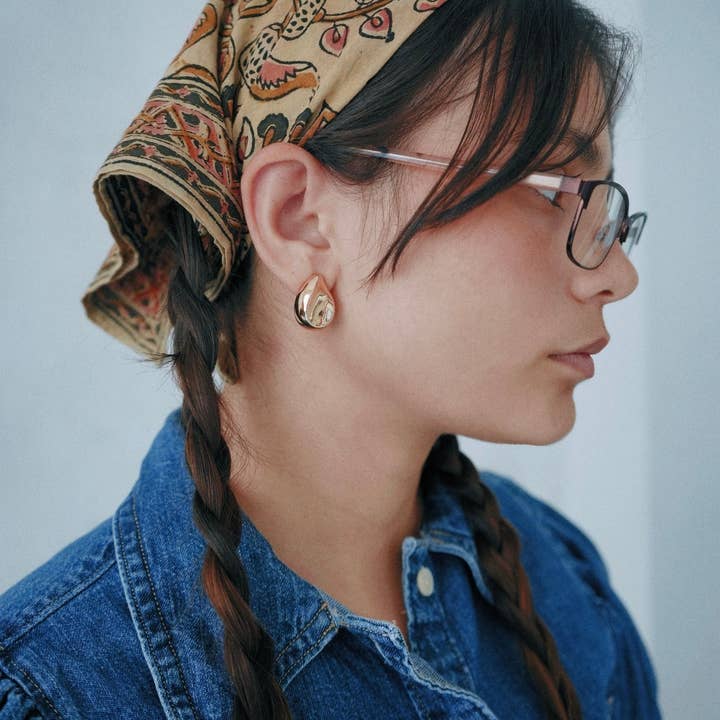 Efterårsblad - Kalamkari bomuldsbandana (KK1436) for engroshandel hos White Lotus Fashions