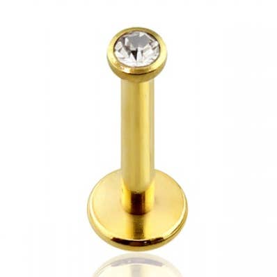 GOLD PVD PLATED 316L SS LABRET W/ PRESS FIT GEM for wholesale by CRAVE