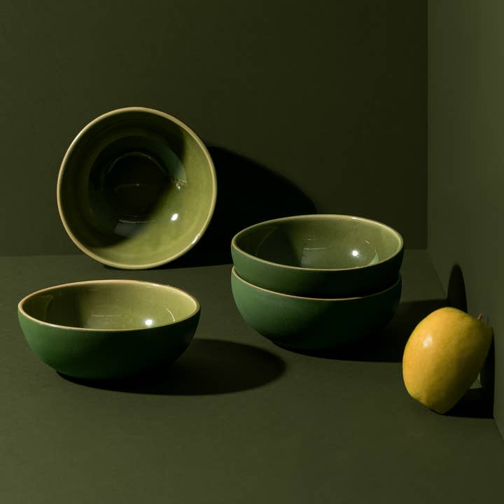 GHARYAN Stoneware & Olive Wood Tableware | Ships from USA - Wholesale Bowl - Handmade Stoneware Cereal Bowl | Dadasi 10 oz2