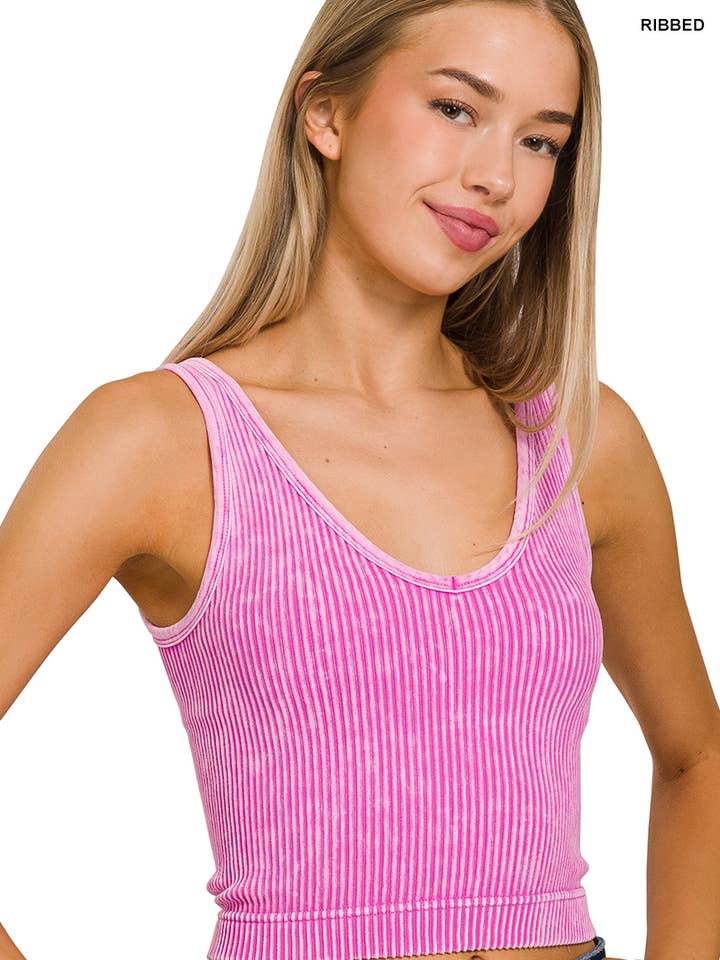 .SI-25344 Canotta corta a costine lavate con scollo a 2 vie per la vendita all'ingrosso da parte di 42POPS