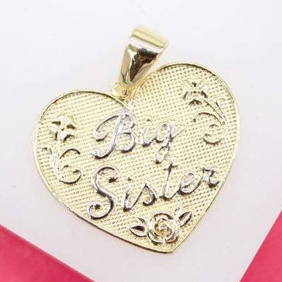 18k goud gevulde grote zus hart hanger (A140) voor wholesale door MIA Jewelry