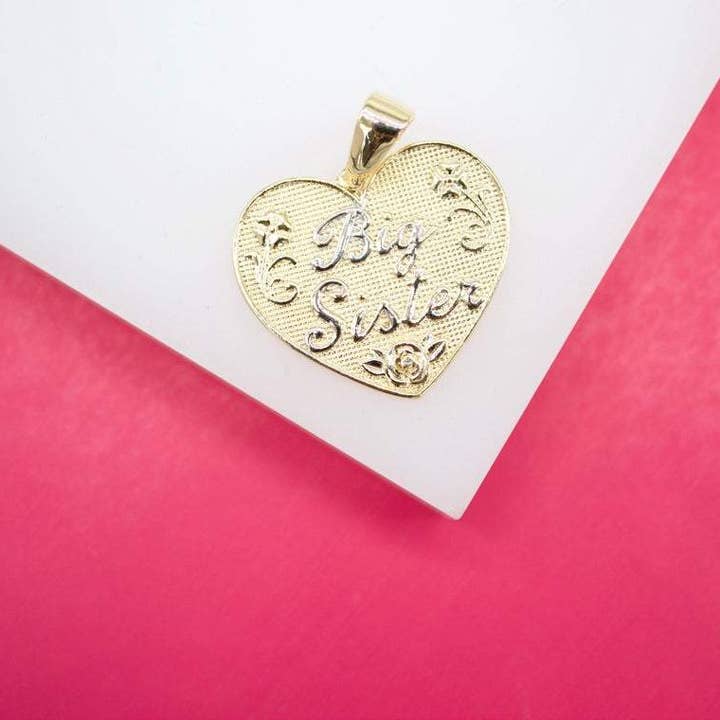 18k Gold Filled Big Sister Heart Pendant (A140) for wholesale by MIA Jewelry