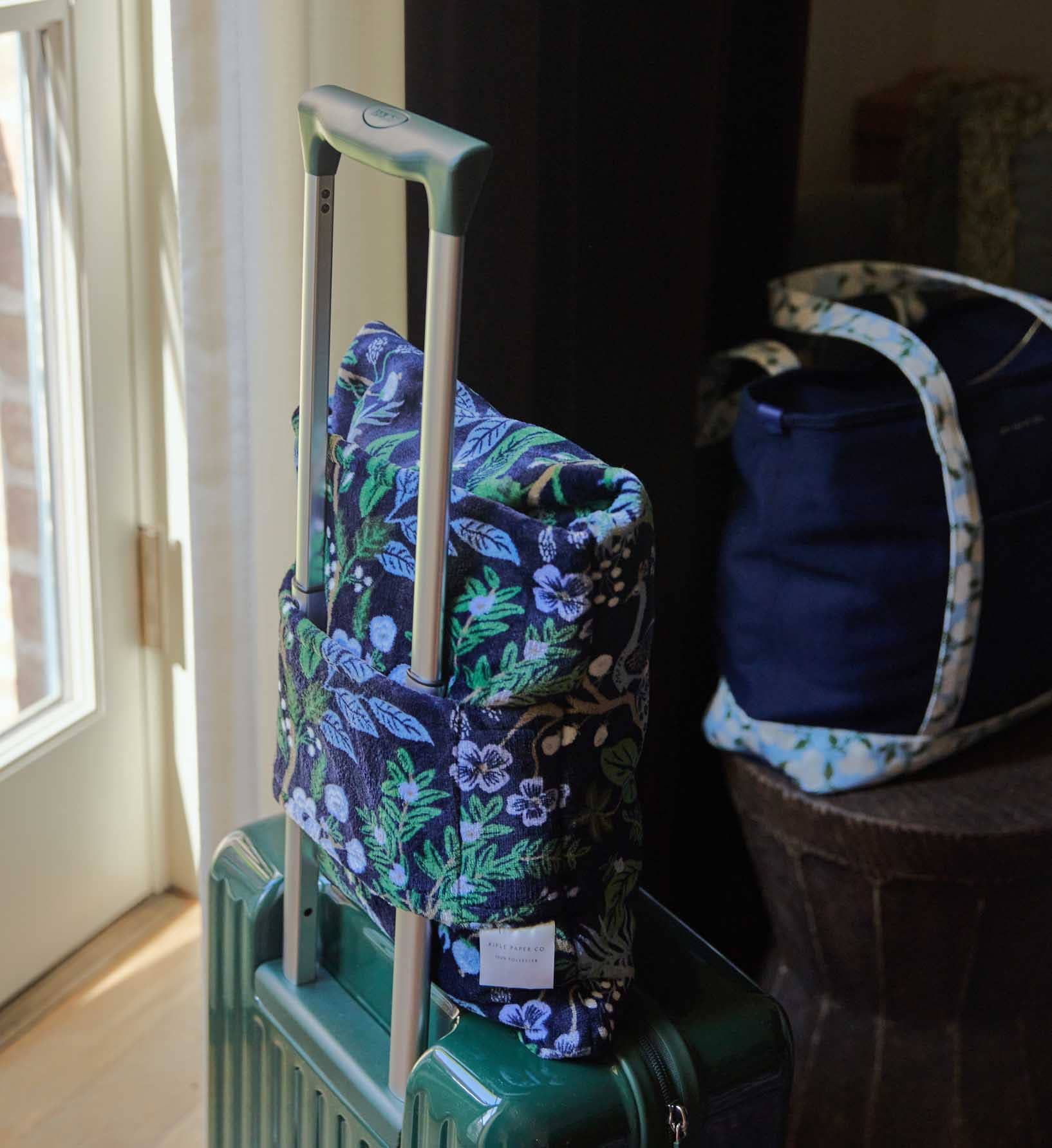 Rifle Paper Co. - Wholesale Travel Blanket - Peacock Travel Fleece Blanket1