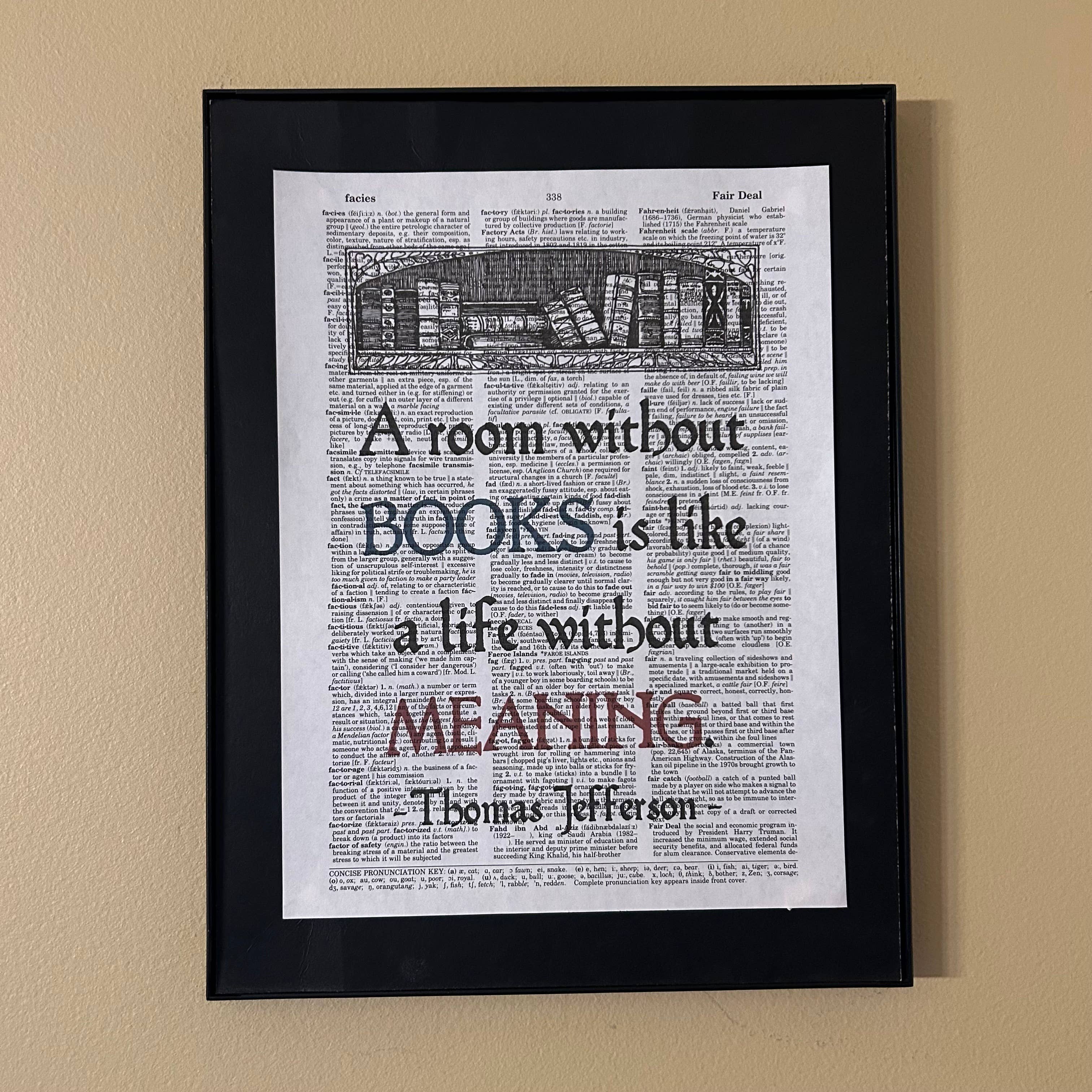 Bookish Birds - Wholesale Art Print - A room without life| Dictionary Print | Vintage Book Art 1